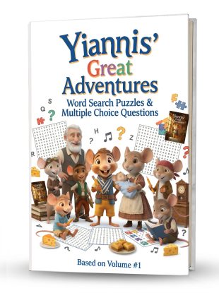 Yiannis’ Great Adventures - Comprehension Work Book Vol. 1 Word Search Puzzles & Multiple Choice Questions